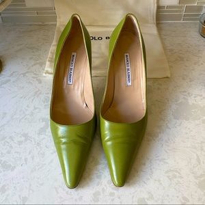 Manolo Blahnik green pumps